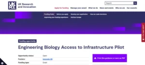 Engineering Biology Access To Infrastructure Pilot
