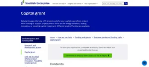Scottish Enterprise Small Capital Grant