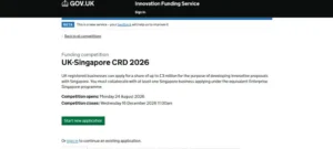 UK-Singapore Collaborative R&D 2026