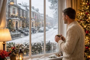 Man waiting for Amazon Deliver on Christmas Day