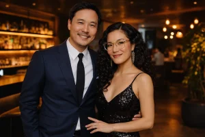 Nikki Hakuta in a restaurant