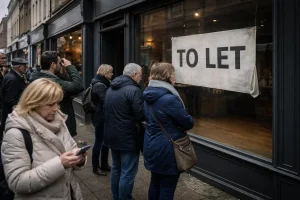 Starbucks Dumfries Closure and To-Let Sign