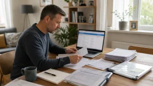 Universal Credit claimant preparing unedited bank statements and supporting evidence requested by DWP.
