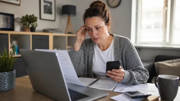 Universal Credit claimant reviewing benefit information during an enhanced review.