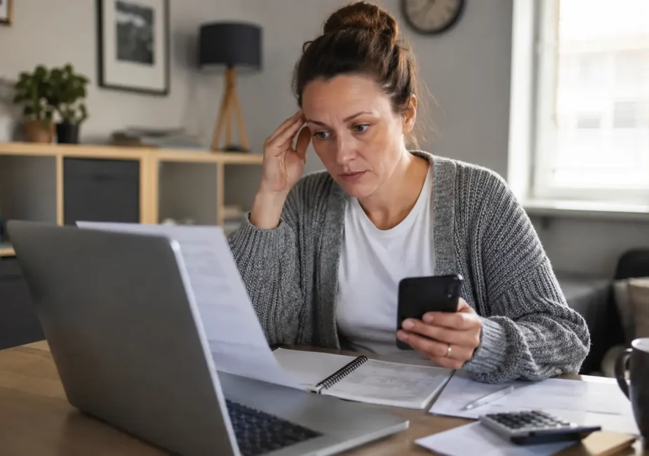 Universal Credit claimant reviewing benefit information during an enhanced review.