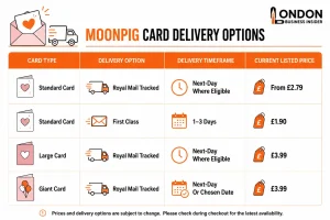 card delivery options of moonpig